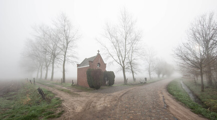landscape in the morning with chapel © Katrien Buysse