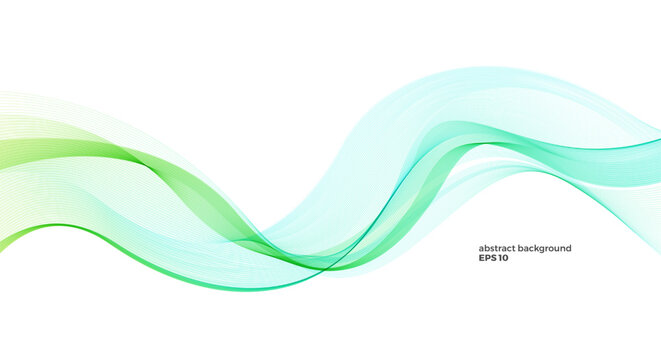 Abstract green color wave background for brochure, flyer, webdesign and print. Green line wave background element