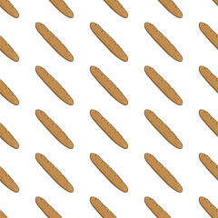 Baguette pattern. Idea for wrappers, covers, paper, decors, ornaments, celebrations, damask, gifts, food themes. Ready-made isolated vector artwork.