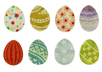 Easter Eggs Cut Illustration Set