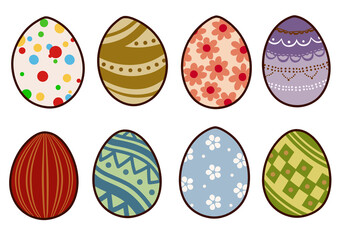 Easter Eggs Cut Illustration Set