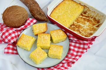 Gluten free sweet cassava coconut cake