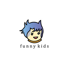 funny kids logo dream vector design illustration