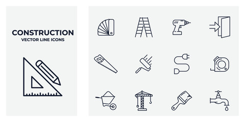 Set of construction icon. construction pack symbol template for graphic and web design collection logo vector illustration
