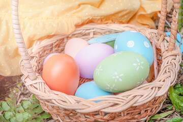 Easter eggs basket