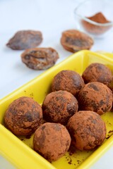 Vegan gluten free date almond chocolate energy balls