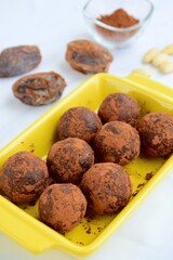 Vegan gluten free date almond chocolate energy balls