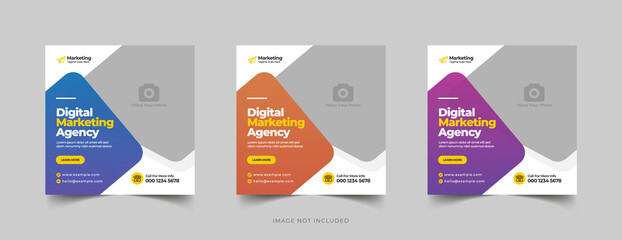 Editable Post Template Social Media Banners for Digital Marketing. Creative Modern Stories. Streaming. Vector Illustration