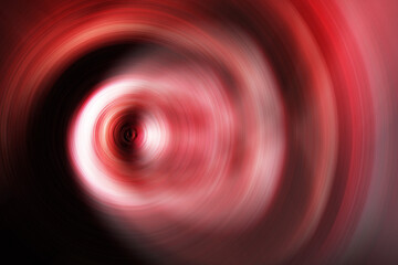 Abstract  blured red background radial shape. Descending pattern. Scintillating circles colored texture of movement vinyl record 