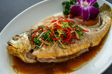 Chinese Cantonese Steamed Yellow Croaker