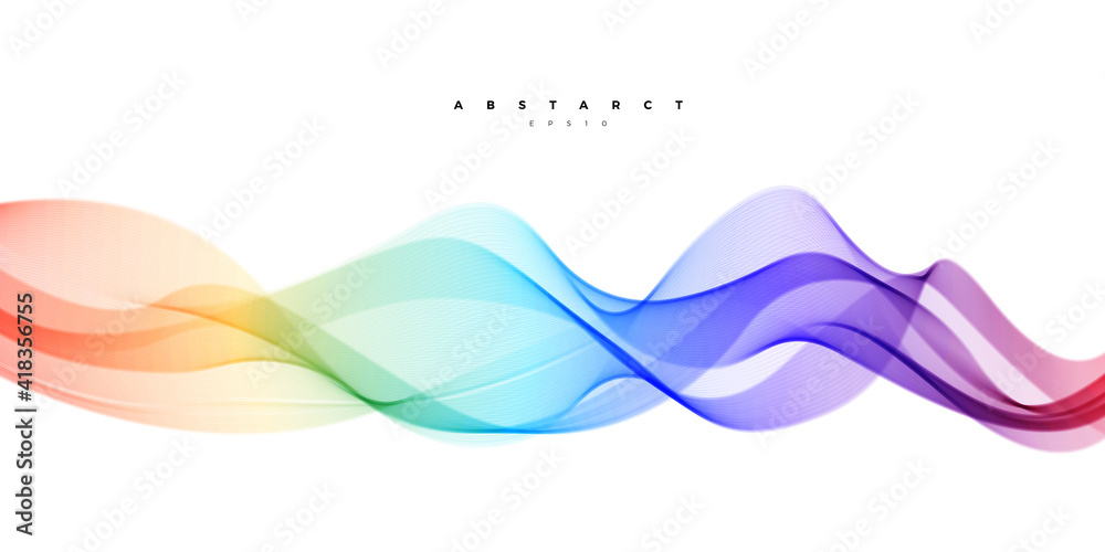 Wall mural Modern gradient line wave background. Abstract colorful wave graphic element.