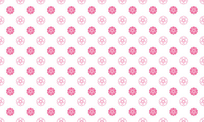 和柄素材　八重梅文様　シームレスパターン　ピンク