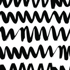 Black and White smear background. Grunge Vector Stripe set. Paint seamless pattern.  Form concept for design