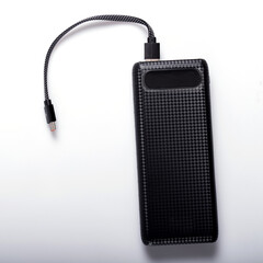 Power bank for charging mobile devices. Smartphone charger. External battery for mobile devices.