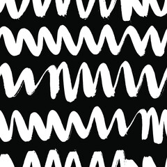 Black and White smear background. Grunge Vector Stripe set. Paint seamless pattern.  Form concept for design