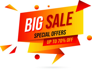 Sale banner template. Big sale special offers sales banner. Vector illustration