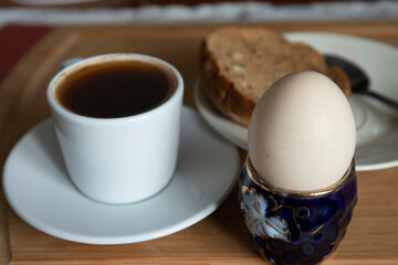 THE LITTLE BREAKFAST WITH EGG AND  COFFEE