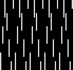 Vertical stripes of abstract pattern. Design random white on black background. Design print for illustration, texture, textile, wallpaper, background. 