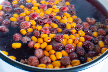 preparation of natural fruit juice from berries