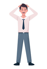 young businessman extressed avatar character