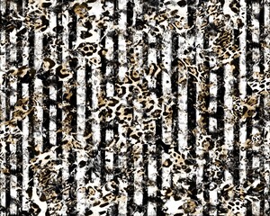 Seamless brush effets animal prints, leopard, zebra, tiger texture