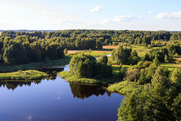 Fototapeta na wymiar Kirkilai lakes near Birzai, Lithuania
