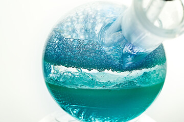 Glass flask with a chemical reagent.
