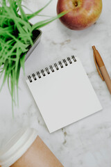 clipboard mock up flat desk top view office table