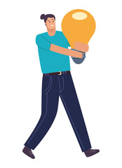 businessman with bulb