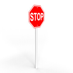 stop sign on white background
