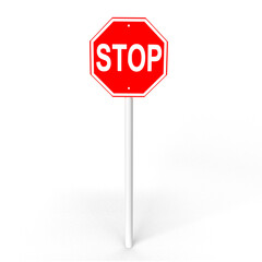 stop sign on white background