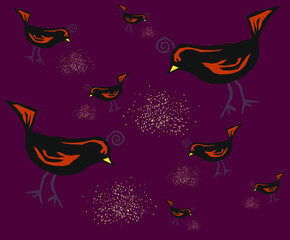 vector bird pattern, wallpaper and background