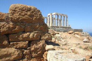 Temple of Poseidon Athens Greece on Top of the Hill