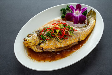 Chinese Cantonese Steamed Yellow Croaker