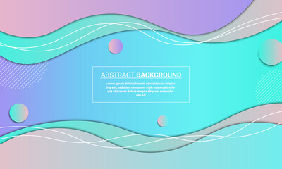 Abstract gradient wave papercut style with white lines background.