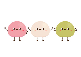Mochi character design. wallpaper. free space for text. Mochi vector.