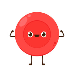 Red blood cell character design. Red blood cell vector. free space for text.