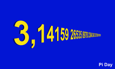 Fototapeta premium The first decimal digits of Pi symbol depicted in perspective vector illustration.