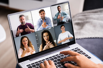 Woman Looking At Online Survey Laptop Computer