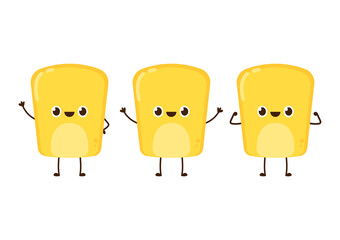 Corn kernel character design. Corn on white background. Corn kernel vector.