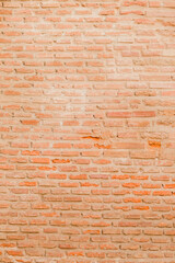 Brick texture old vintage background. Dirty aged and rust stone surface facade.