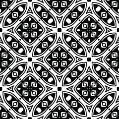 Geometric vector pattern with triangular elements. Seamless abstract ornament for wallpapers and backgrounds. Black and white patterns..
