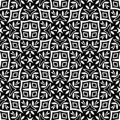 Geometric vector pattern with triangular elements. Seamless abstract ornament for wallpapers and backgrounds. Black and white patterns..

