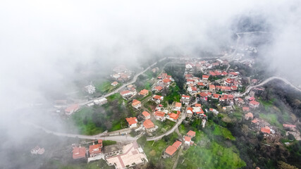 Village from clouds 