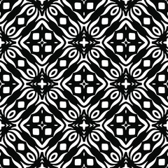 Geometric vector pattern with triangular elements. Seamless abstract ornament for wallpapers and backgrounds. Black and white patterns..
