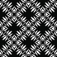 Geometric vector pattern with triangular elements. Seamless abstract ornament for wallpapers and backgrounds. Black and white patterns..
