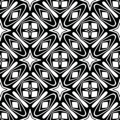 Geometric vector pattern with triangular elements. Seamless abstract ornament for wallpapers and backgrounds. Black and white patterns..
