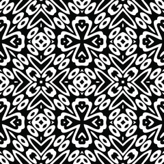 Geometric vector pattern with triangular elements. Seamless abstract ornament for wallpapers and backgrounds. Black and white patterns..
