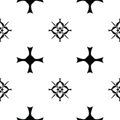 Geometric vector pattern with triangular elements. Seamless abstract ornament for wallpapers and backgrounds. Black and white patterns..
