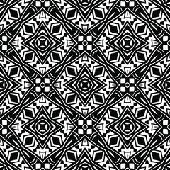 Geometric vector pattern with triangular elements. Seamless abstract ornament for wallpapers and backgrounds. Black and white patterns..
